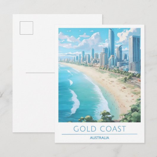 Gold Coast Australië Vintage Reizen Briefkaart (Voorkant / Achterkant)