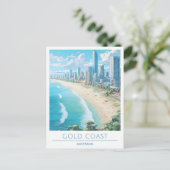 Gold Coast Australië Vintage Reizen Briefkaart (Staand voorkant)