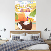 Gold Coast, Australische reisposter Canvas Afdruk (Insitu (Slaapkamer))