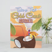 Gold Coast, Australische reisposter Kaart (Staand voorkant)