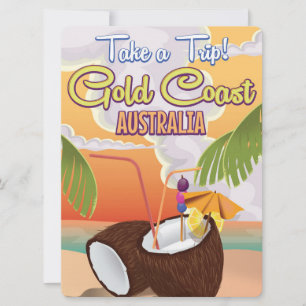 Gold Coast, Australische reisposter Kaart