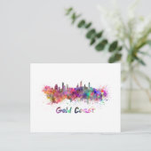 Gold Coast skyline in watercolor Briefkaart (Staand voorkant)
