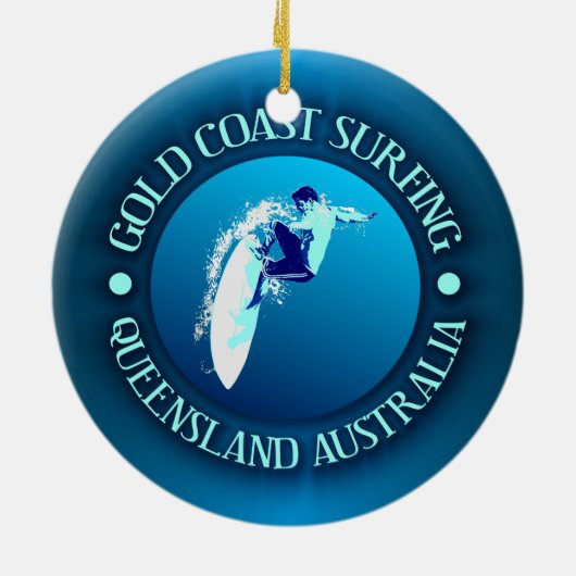 Gold Coast Surfing Keramisch Ornament (Achterkant)