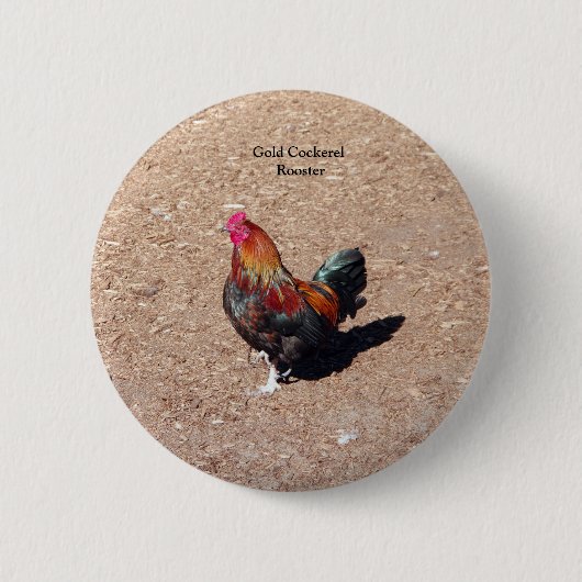 Gold Cockerel Rooster button (Voorkant)