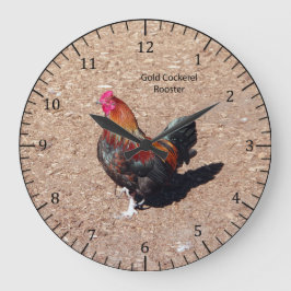 Gold Cockerel Rooster clock Grote Klok