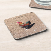 Gold Cockerel Rooster coaster Bier Onderzetter (Linkerzijde)