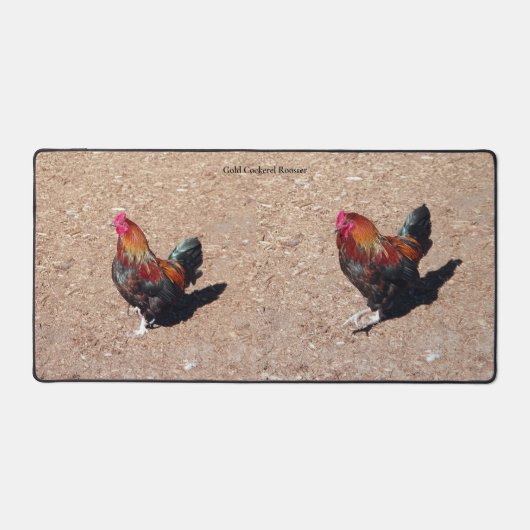 Gold Cockerel Rooster desk mat (Voorkant)