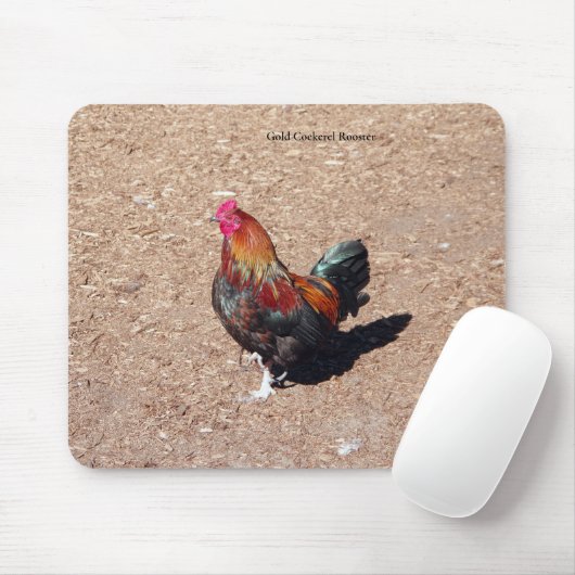 Gold Cockerel Rooster mousepad Muismat (Met muis)