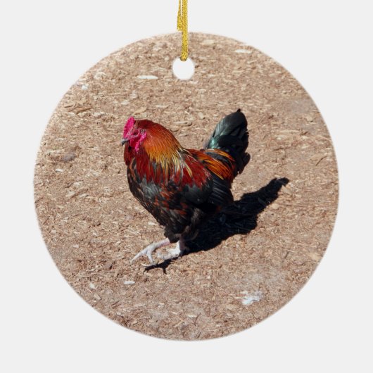 Gold Cockerel Rooster ornament (Achterkant)