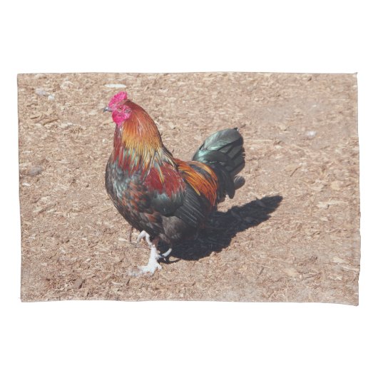 Gold Cockerel Rooster pillow case Kussensloop (Voorkant)