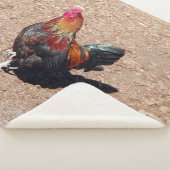 Gold Cockerel Rooster sherpa blanket Deken (3/4)