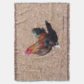 Gold Cockerel Rooster Throw Blanket Deken (Voorkant Verticaal)