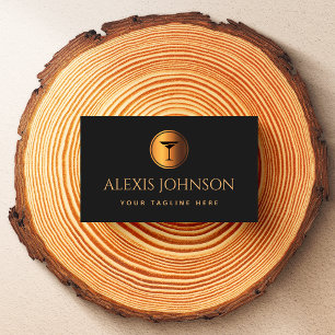 Gold Cocktail Drink Logo Glass Event Bartender Visitekaartje