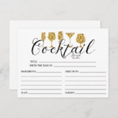 Gold Cocktail Recipcard Briefkaart (Voorkant / Achterkant)
