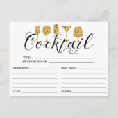 Gold Cocktail Recipcard Briefkaart (Voorkant)