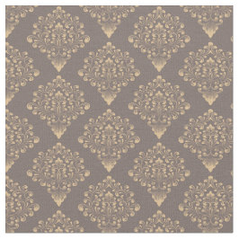 Gold Coffee Damask Stof