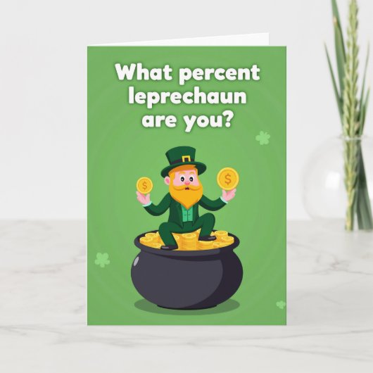 Gold Coins Leprechaun Fun Card Kaart (Voorkant)