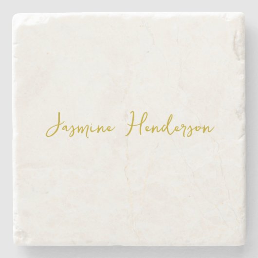 Gold Color Calligrafie Professioneel Stenen Onderzetter (Voorkant)