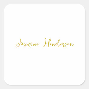 Gold Color Calligrafie Professioneel Vierkante Sticker