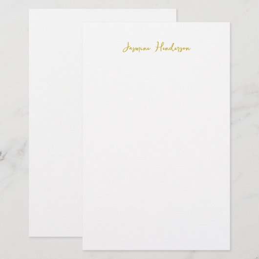 Gold Color Calligraphy Professionele naam Briefpapier (Voorkant / Achterkant)
