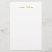 Gold Color Calligraphy Professionele naam Briefpapier (Voorkant)