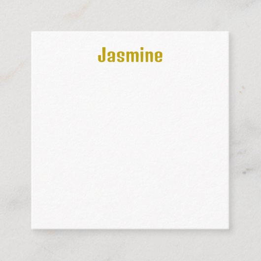 Gold Color Calligraphy Professionele naam Informatiekaartje (Voorkant)