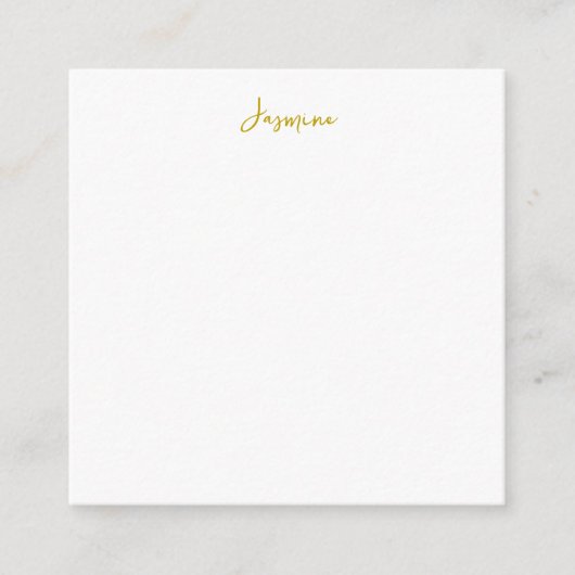 Gold Color Calligraphy Professionele naam Informatiekaartje (Voorkant)