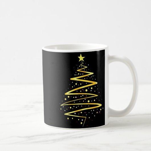 Gold Color Christmas Tree Design Koffiemok (Rechts)