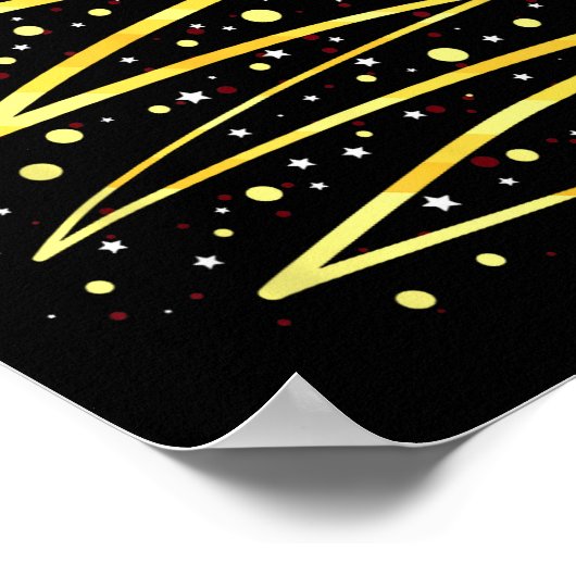 Gold Color Christmas Tree Design  Poster (Hoek)