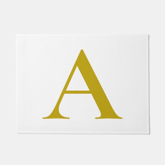 Gold Color Custom Monogram Initial Letter Plain Deurmat (Voorkant)