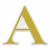 Gold Color Custom Monogram Initial Transparent Sticker (Voorkant)