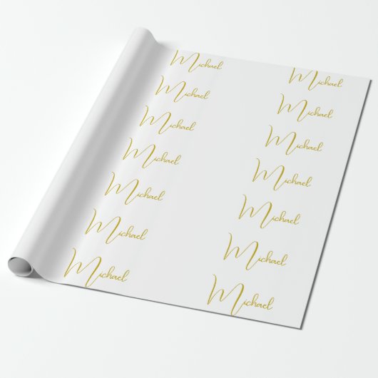 Gold Color Elegant Stijlvol Trendy Uniek Script Cadeaupapier (Uitgerold)