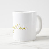 Gold Color Elegant Stijlvol Trendy Uniek Script Grote Koffiekop (Voorkant rechts)