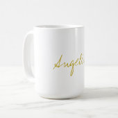 Gold Color Elegant Stijlvol Trendy Uniek Script Koffiemok (Voorkant links)