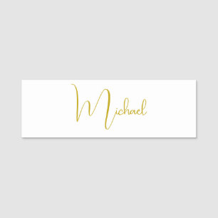 Gold Color Elegant Stijlvol Trendy Uniek Script Naamplaatje