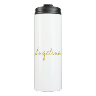 Gold Color Elegant Stijlvol Trendy Uniek Script Thermosbeker