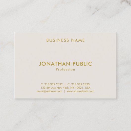 Gold Color Font Elegant Professional Sjabloon Visitekaartje (Achterkant)