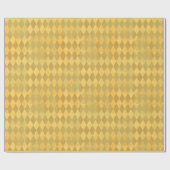 Gold Color Harlequin Diamond Pattern Cadeaupapier (Vlak)