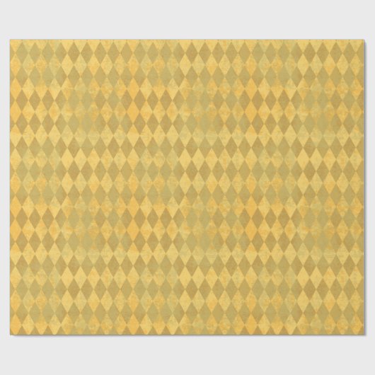 Gold Color Harlequin Diamond Pattern Cadeaupapier (Vlak)