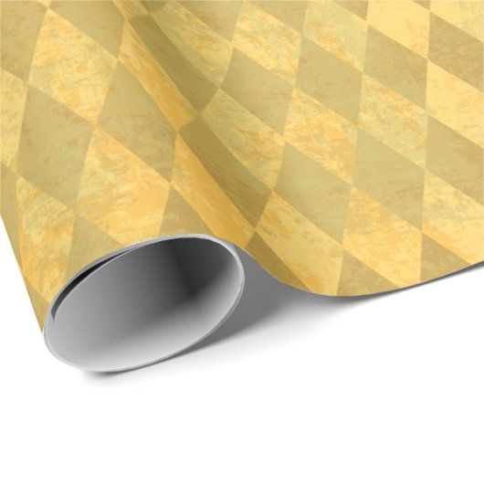 Gold Color Harlequin Diamond Pattern Cadeaupapier (Rol Hoek)