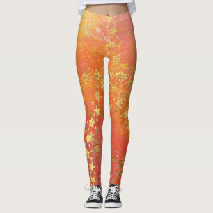 Gold Color-Leggings met Gold Color-sterren Leggings