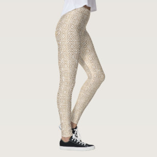 Gold Color Mandala Pattern-Leggings Leggings