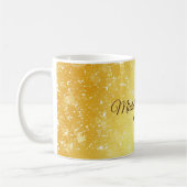 Gold Color Minimalist Modern Script Calligraphy Koffiemok (Links)