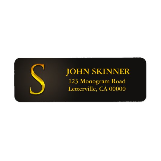 Gold Color Monogram B Retouradreslabels Etiket (Voorkant)