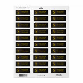 Gold Color Monogram B Retouradreslabels Etiket (Full Sheet)