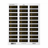 Gold Color Monogram B Retouradreslabels Etiket (Full Sheet)