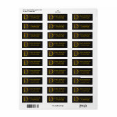 Gold Color Monogram D Return Address Labels (Full Sheet)