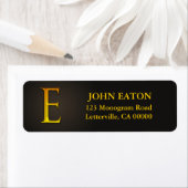 Gold Color Monogram E Return Address Labels (Insitu)