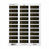 Gold Color Monogram E Return Address Labels (Full Sheet)