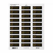 Gold Color Monogram O Return Address Labels (Full Sheet)